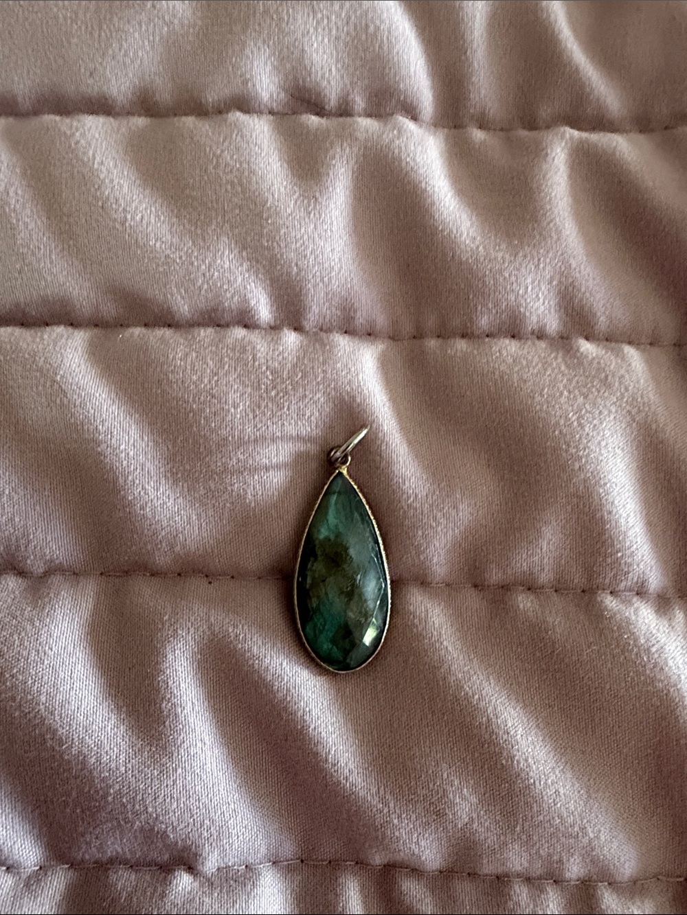 Teardrop Green Gemstone Pendant